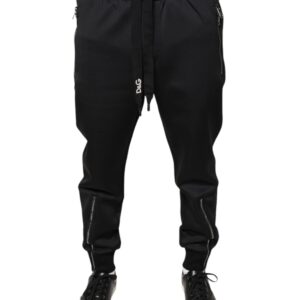 Dolce & Gabbana Black Polyester Men Jogger Sweatpants Pants