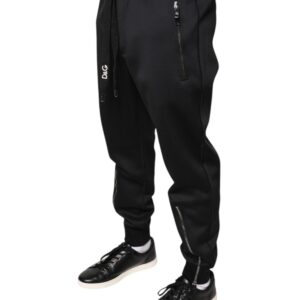 Dolce & Gabbana Black Polyester Men Jogger Sweatpants Pants