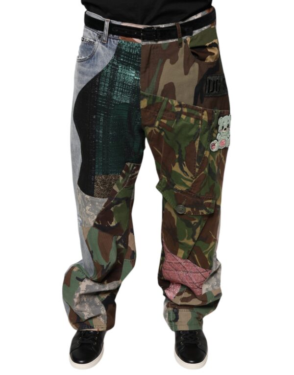 Dolce & Gabbana Multicolor Patchwork Camouflage Denim Jeans - Image 2