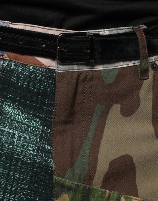 Dolce & Gabbana Multicolor Patchwork Camouflage Denim Jeans - Image 5