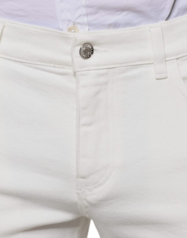 Dolce & Gabbana White Cotton Skinny Slim Men Denim Jeans - Image 5