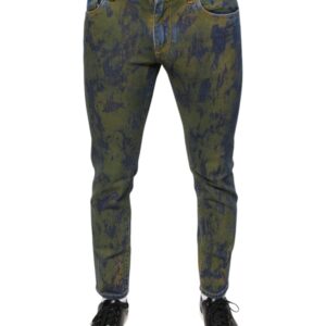 Dolce & Gabbana Blue Cotton Dye Slim Fit Men Denim Jeans