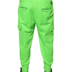 Dolce & Gabbana Neon Green Polyester Cargo Jogger Sweatpants Pants