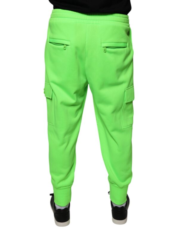 Dolce & Gabbana Neon Green Polyester Cargo Jogger Sweatpants Pants - Image 4