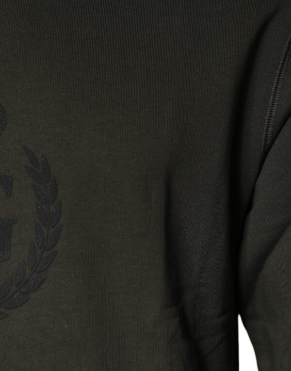 Dolce & Gabbana Army Green Crown Cotton Sweatshirt Sweater - Image 4