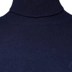 Dolce & Gabbana Blue Wool Knit Turtleneck Pullover Sweater