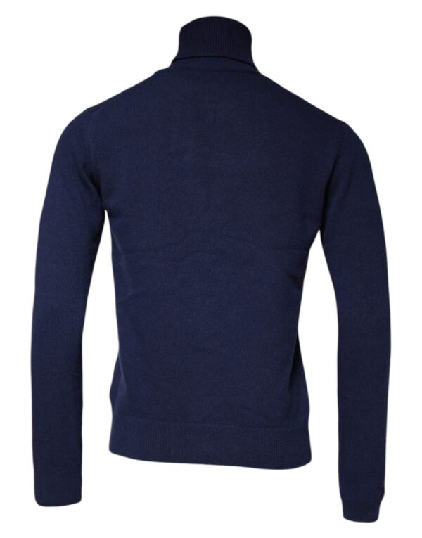 Dolce & Gabbana Blue Wool Knit Turtleneck Pullover Sweater - Image 5