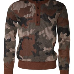 Dolce & Gabbana Multicolor Camouflage Men Pullover Sweater