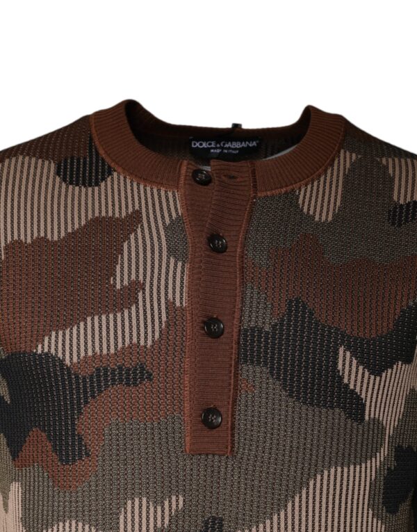 Dolce & Gabbana Multicolor Camouflage Men Pullover Sweater - Image 3