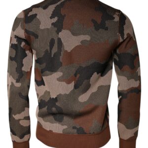 Dolce & Gabbana Multicolor Camouflage Men Pullover Sweater