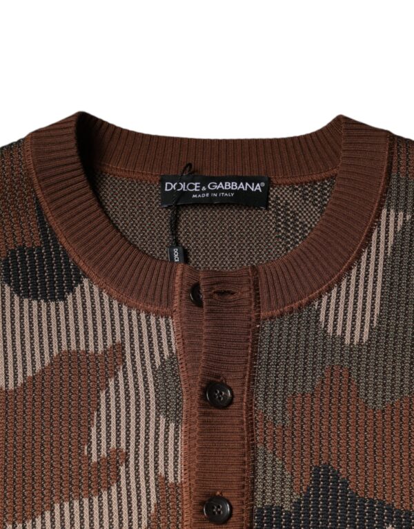 Dolce & Gabbana Multicolor Camouflage Men Pullover Sweater - Image 6