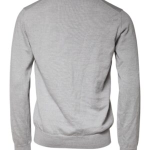 Dolce & Gabbana Light Gray Wool Crew Neck Pullover Sweater