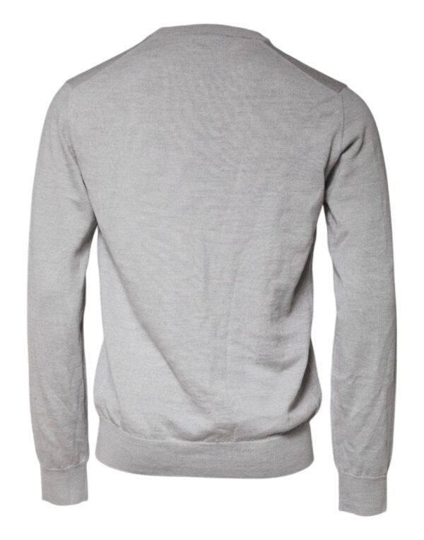 Dolce & Gabbana Light Gray Wool Crew Neck Pullover Sweater - Image 5