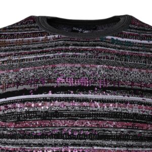 Dolce & Gabbana Multicolor Stripes Crew Neck Pullover Sweater