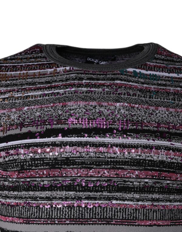 Dolce & Gabbana Multicolor Stripes Crew Neck Pullover Sweater - Image 3