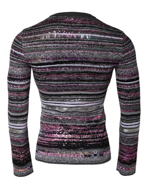 Dolce & Gabbana Multicolor Stripes Crew Neck Pullover Sweater - Image 5