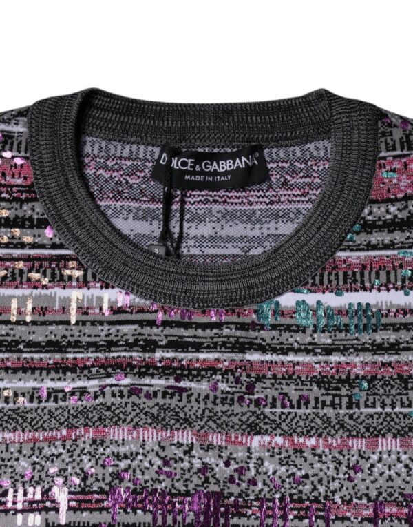 Dolce & Gabbana Multicolor Stripes Crew Neck Pullover Sweater - Image 6