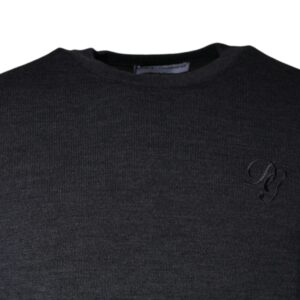 Dolce & Gabbana Dark Gray Wool Crew Neck Pullover Sweater