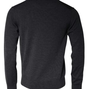 Dolce & Gabbana Dark Gray Wool Crew Neck Pullover Sweater