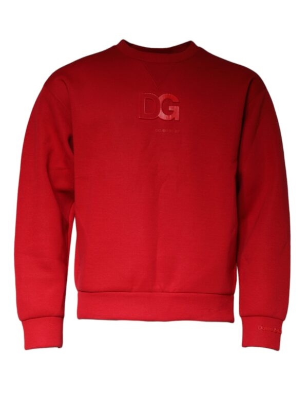 Dolce & Gabbana Maroon DG Logo Cotton Sweatshirt Sweater - Image 2