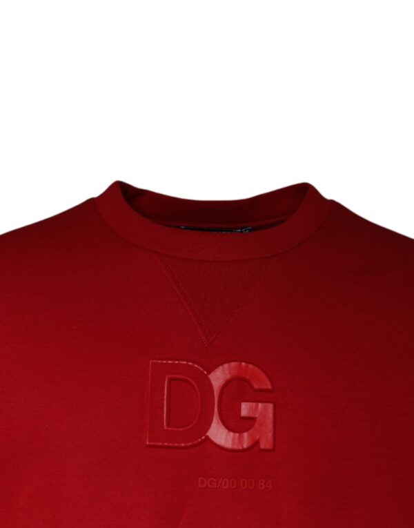 Dolce & Gabbana Maroon DG Logo Cotton Sweatshirt Sweater - Image 3