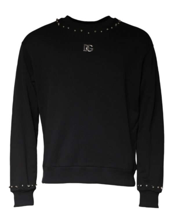 Dolce & Gabbana Black Logo Stud Pullover Sweatshirt Sweater - Image 2