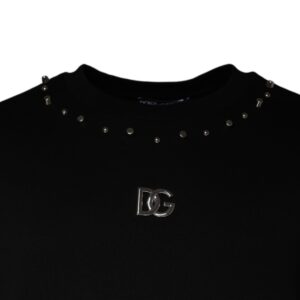 Dolce & Gabbana Black Logo Stud Pullover Sweatshirt Sweater