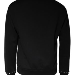 Dolce & Gabbana Black Logo Stud Pullover Sweatshirt Sweater