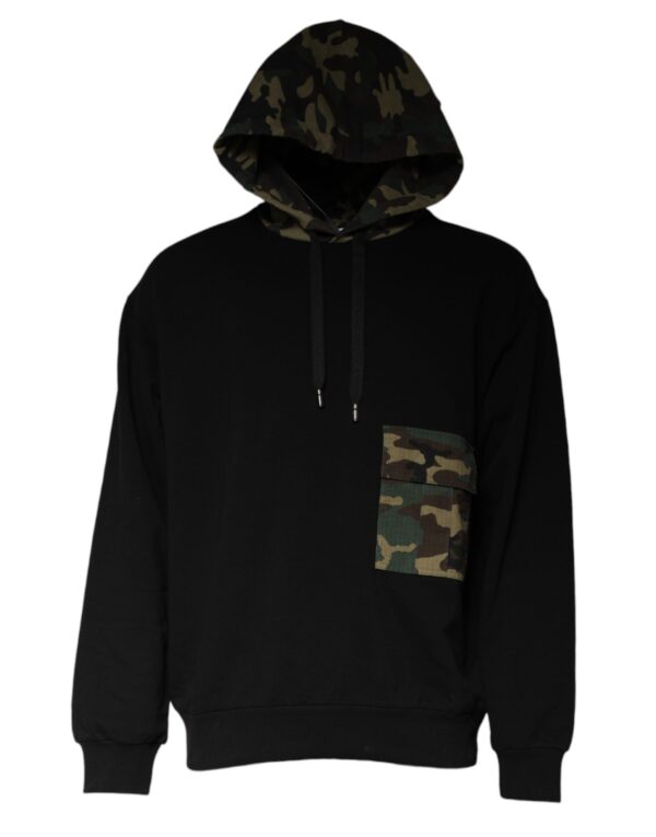 Dolce & Gabbana Black Camouflage Hooded Sweatshirt Sweater - Image 2