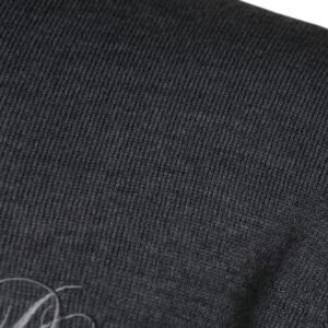 Dolce & Gabbana Dark Gray Wool Crew Neck Pullover Sweater