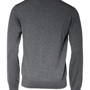 Dolce & Gabbana Dark Gray Wool Crew Neck Pullover Sweater