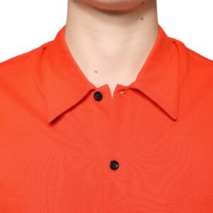 Dolce & Gabbana Orange Cotton Button Down Casual Polo Shirt