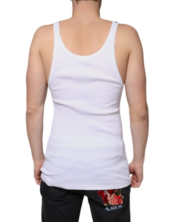 Dolce & Gabbana White Tank Sleeveless Round Neck T-shirt - Image 4