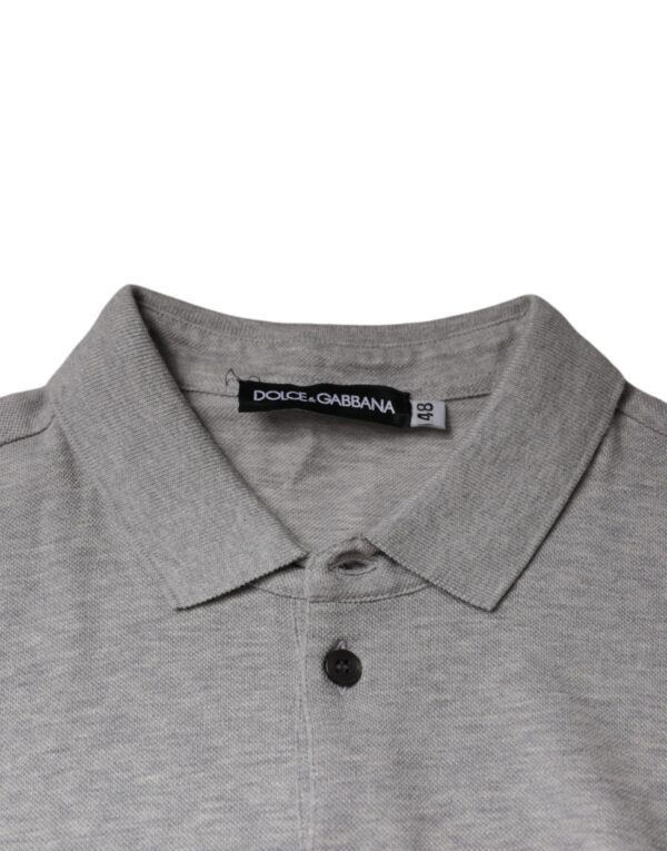 Dolce & Gabbana Gray Crown Collared Short Sleeve Polo T-shirt - Image 6