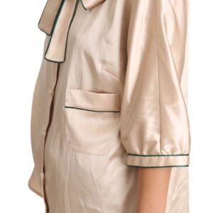 Dolce & Gabbana Elegant Beige Silk Blend Blouse Top