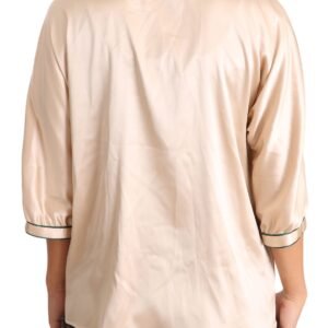 Dolce & Gabbana Elegant Beige Silk Blend Blouse Top