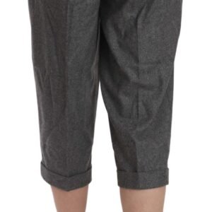 Dolce & Gabbana Elegant Gray Wool-Cashmere Pleated Trousers