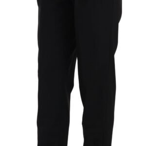 Dolce & Gabbana Elegant Pleated Tapered Black Trousers