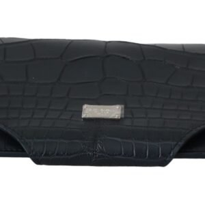 Dolce & Gabbana Elegant Blue Crocodile Leather Eyewear Pouch