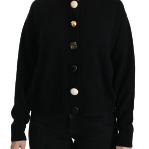 Dolce & Gabbana Elegant Black Cashmere Cardigan Top