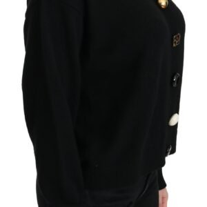 Dolce & Gabbana Elegant Black Cashmere Cardigan Top