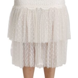 Dolce & Gabbana Elegant White Lace High-Waist Skirt