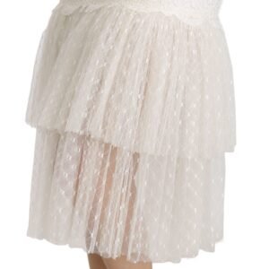 Dolce & Gabbana Elegant White Lace High-Waist Skirt