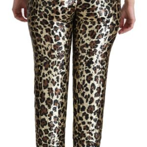 Dolce & Gabbana Chic High Waist Leopard Sequin Pants