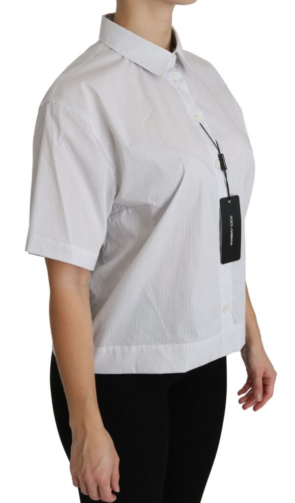 Dolce & Gabbana Elegant White Cotton Polo Top - Image 2