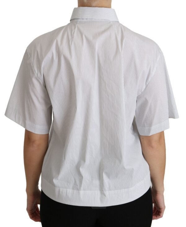 Dolce & Gabbana Elegant White Cotton Polo Top - Image 4