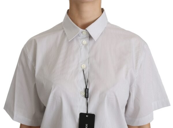 Dolce & Gabbana Elegant White Cotton Polo Top - Image 5