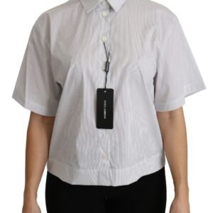 Dolce & Gabbana Elegant White Cotton Polo Top