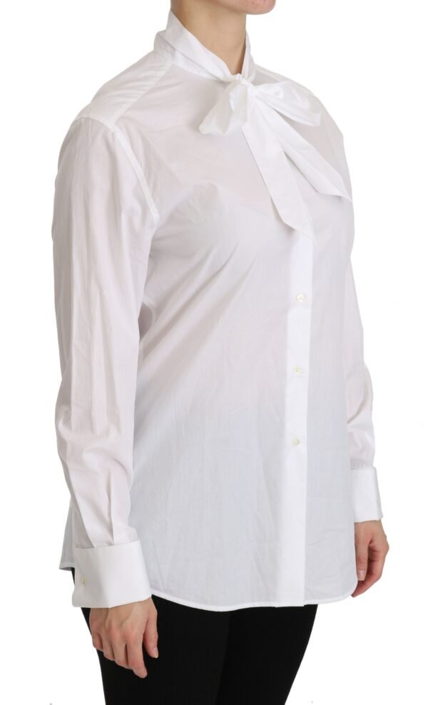 Dolce & Gabbana Elegant White Turtle Neck Polo Top - Image 2