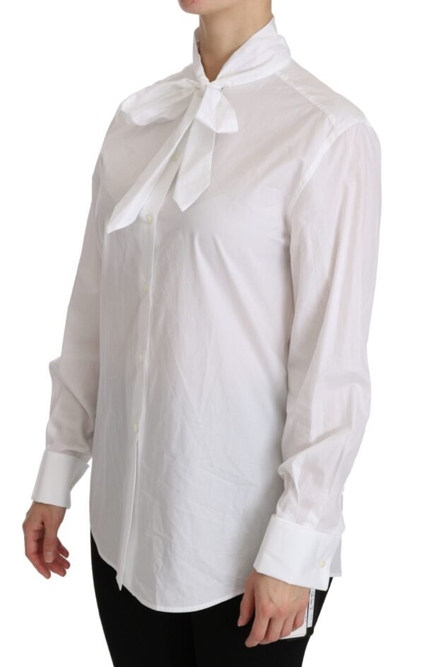 Dolce & Gabbana Elegant White Turtle Neck Polo Top - Image 3